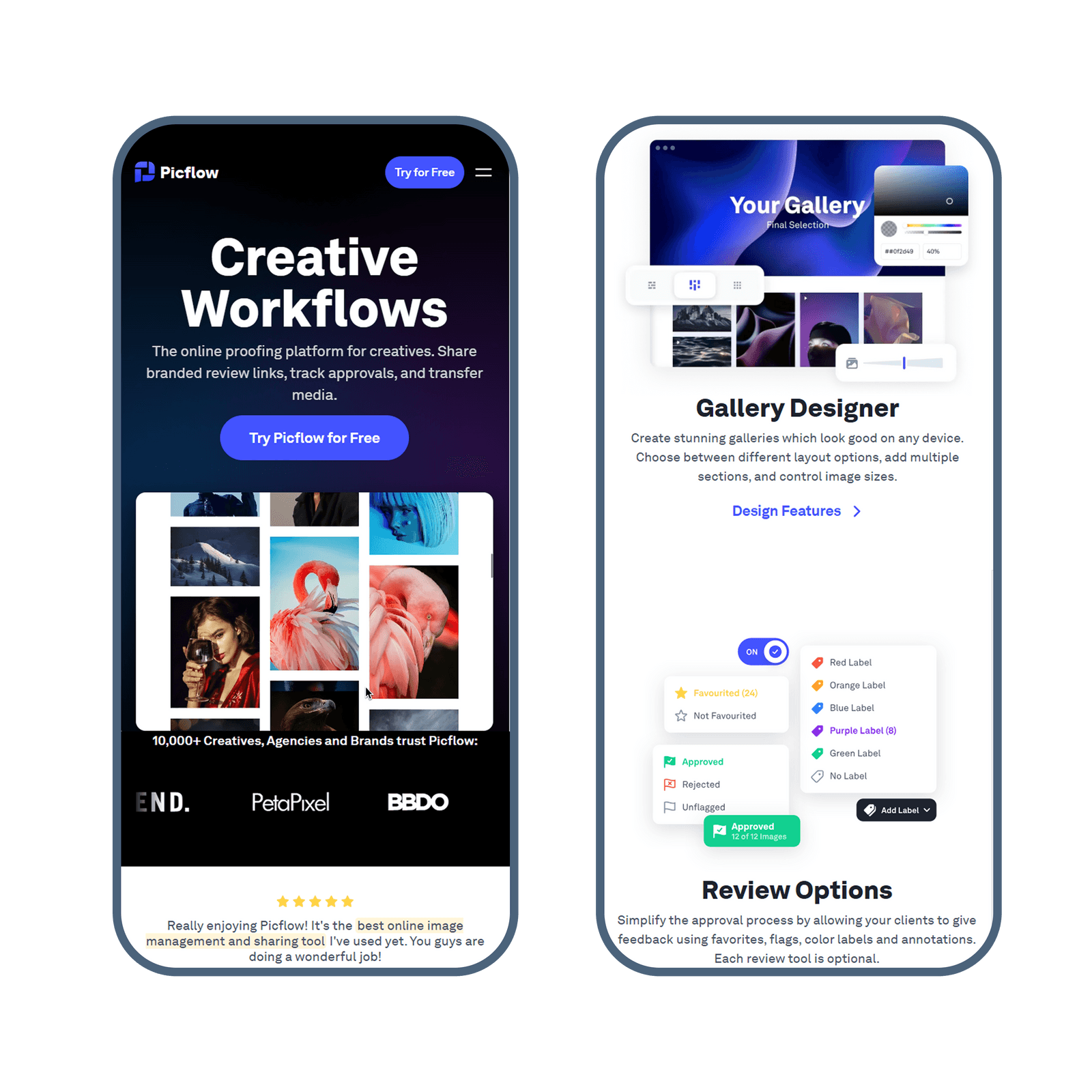Picflow online proofing platform for creatives